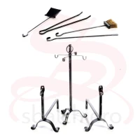 COPPIA ALARI FERRO BATTUTO LINEA ANELLO MEDI