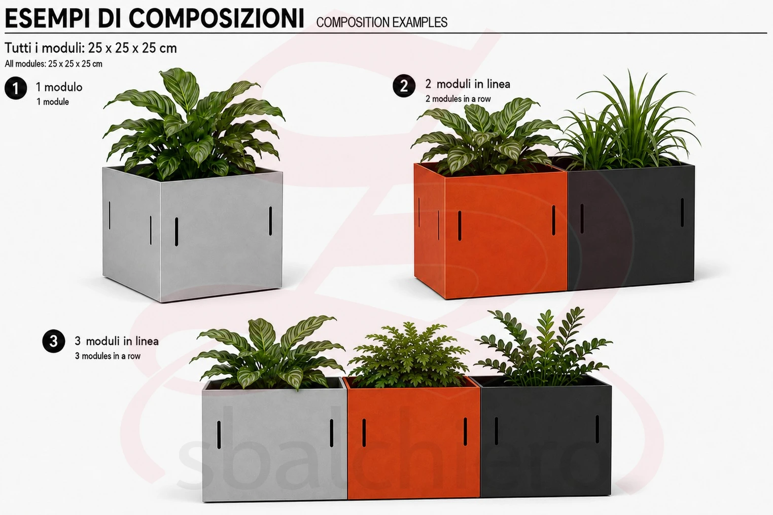 CUBO PORTAVASO MODULARE 25 MARRONE RAME