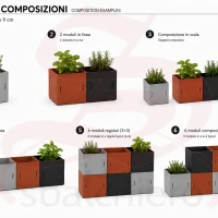 CUBO PORTAVASO MODULARE 9 MARRONE RAME