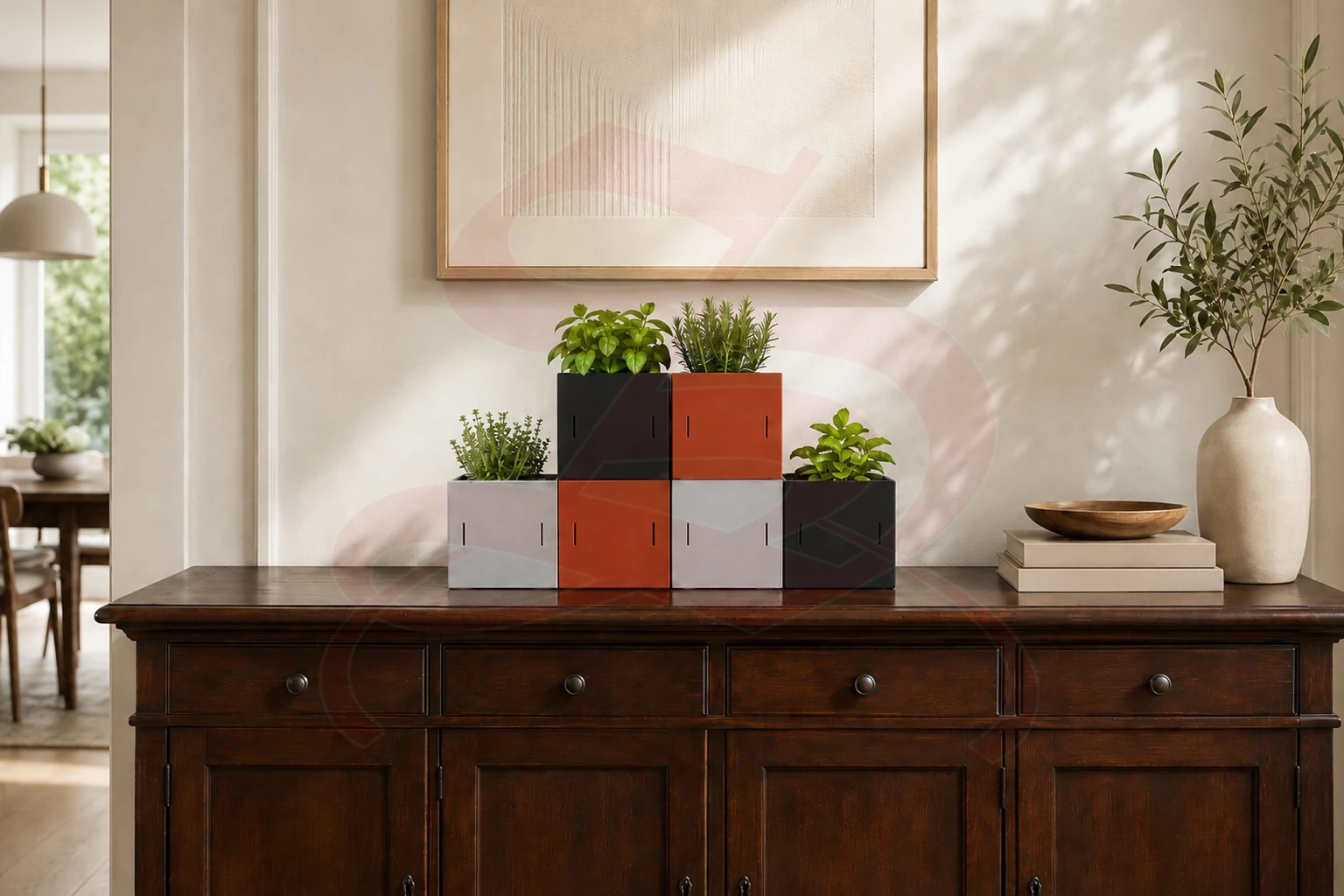 CUBO PORTAVASO MODULARE 9 MARRONE RAME