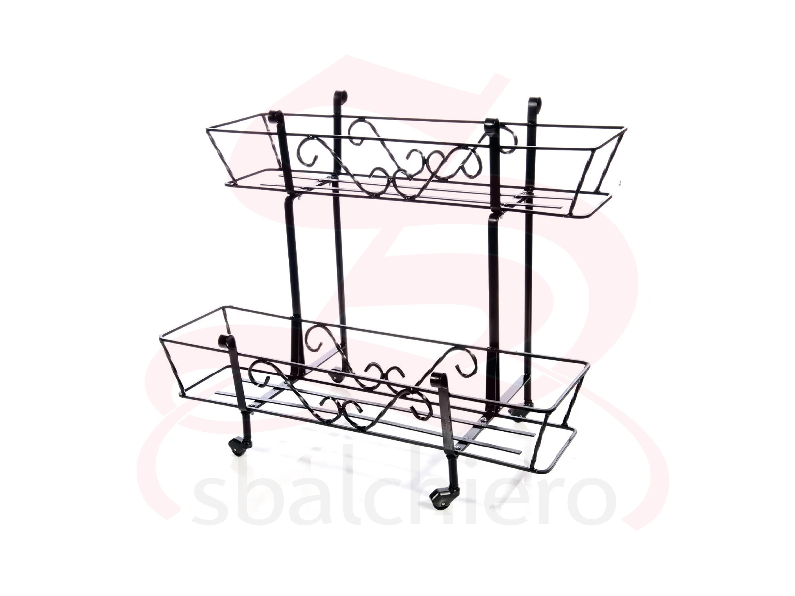 PORTACASSETTA FERRO BATTUTO 2 PIANI SMONTABILE