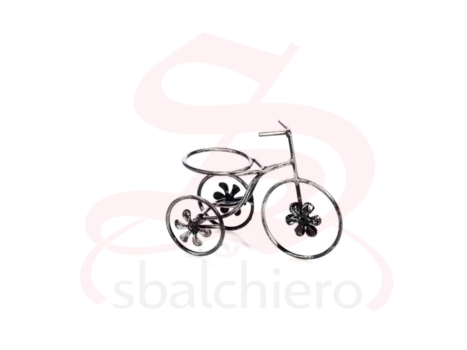 PORTAVASO FERRO BATTUTO BICICLETTA PICCOLA